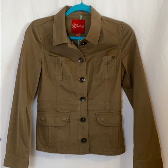 Guess Brown Denim Jean Utility Jacket with Pockets Size S - Picture 6 of 13